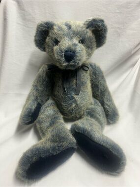 Russ Berrie & Company "Benson" Blue Plush Bear 15" Bears From The Past Ribbon